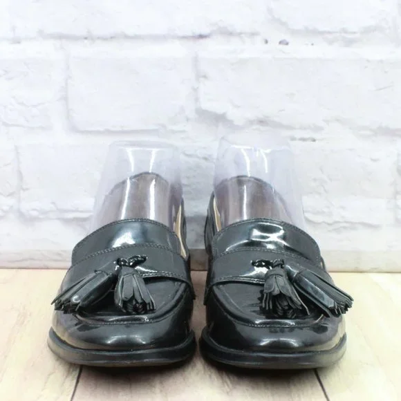 Via Spiga Black Leather Slip On Tassel Casual Loafers Shoes Size 7 Medium - Picture 4 of 9